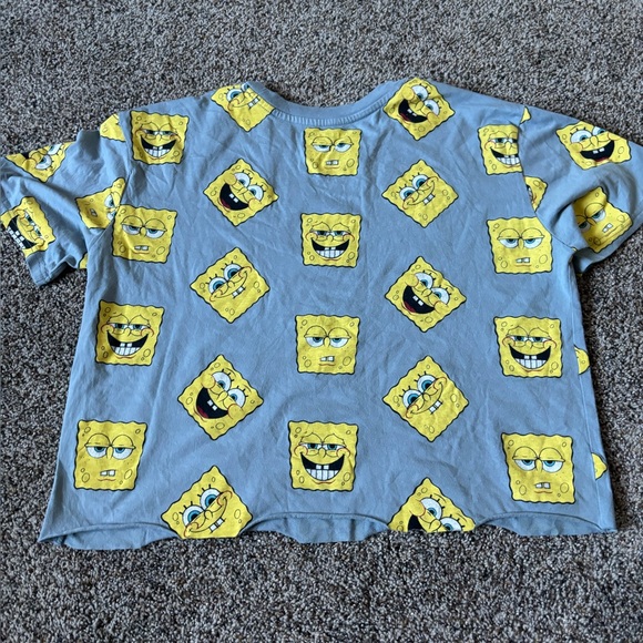 SpongeBob SquarePants Graphic T-Shirt women’s pre-love size XL crop top - Picture 5 of 5